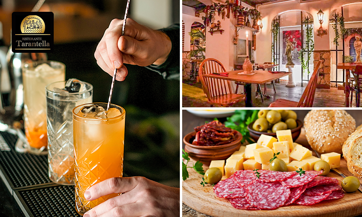 High cello of high cocktail + borrelplank bij Pizzeria Tarantella