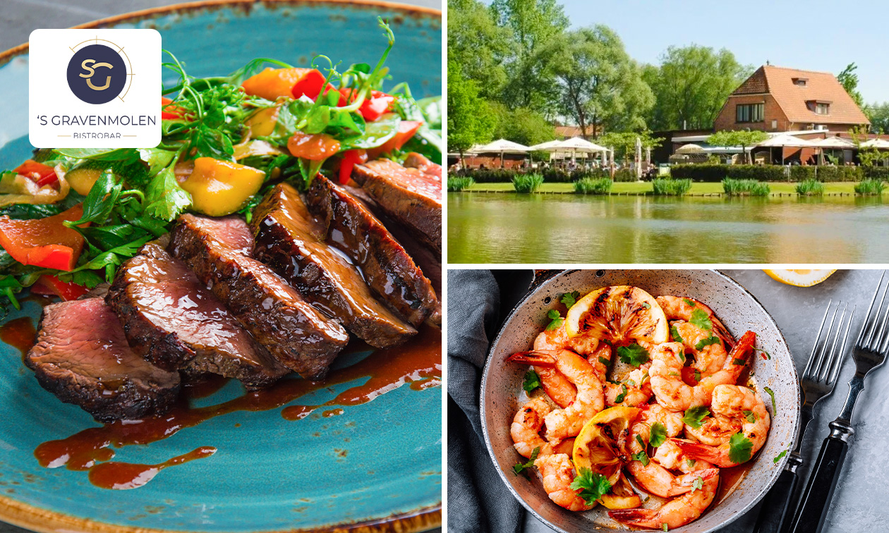 3-gangen keuzelunch of -diner bij 's Gravenmolen Grimbergen