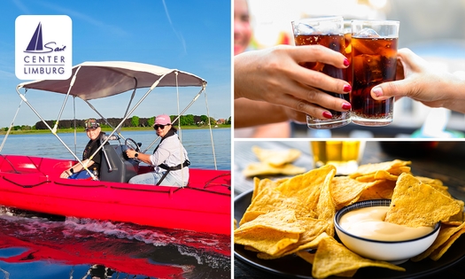 Motorboot naar keuze voor 4 personen (3 uur) + drankje + chips