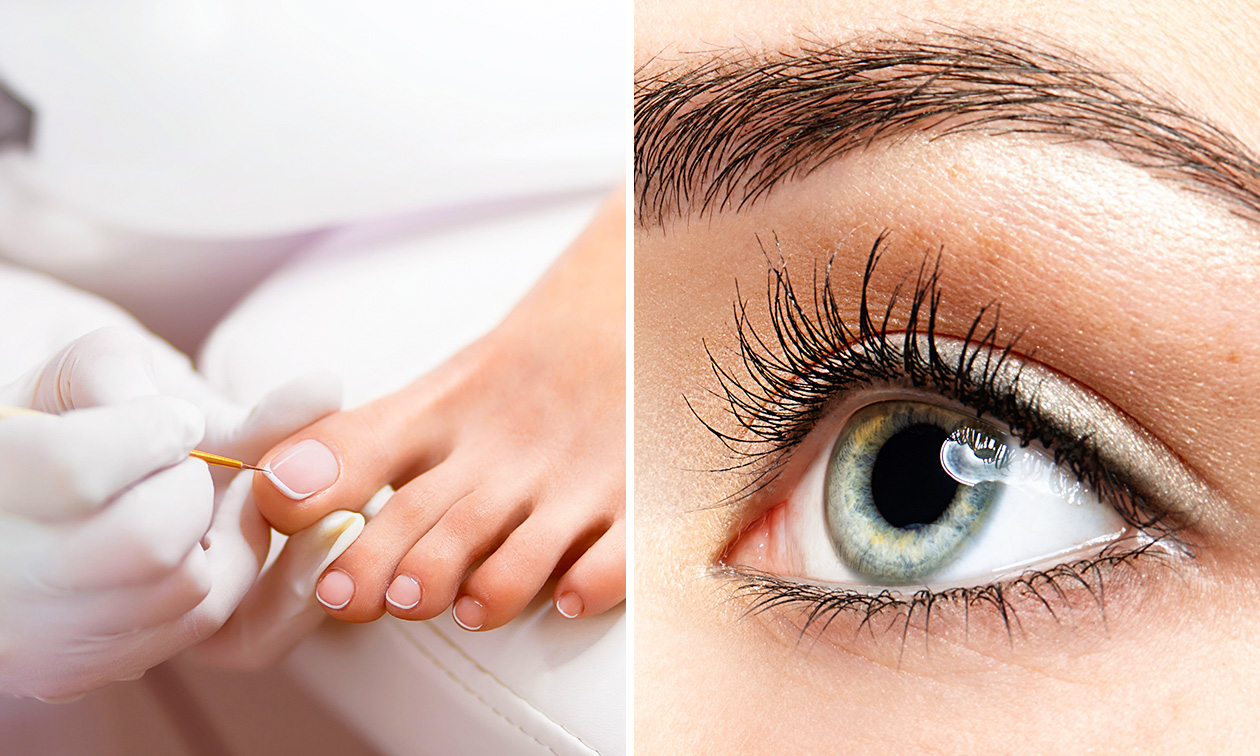 Pedicurebehandeling + evt. gellak of wimperlift