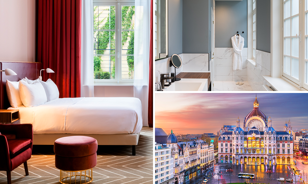 Overnachting voor 2 + ontbijt + welkomstdrankje + late check-out in hartje Antwerpen