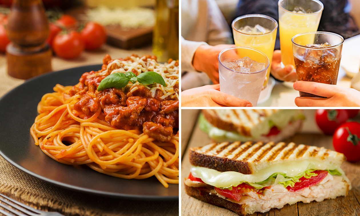 Pasta of broodje + drankje naar keuze voor afhaal