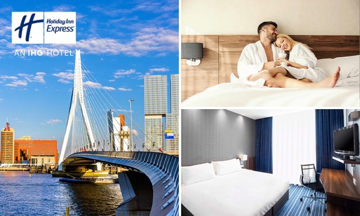 Overnachting + ontbijt + late check-out + parkeren voor 2 in Rotterdam
