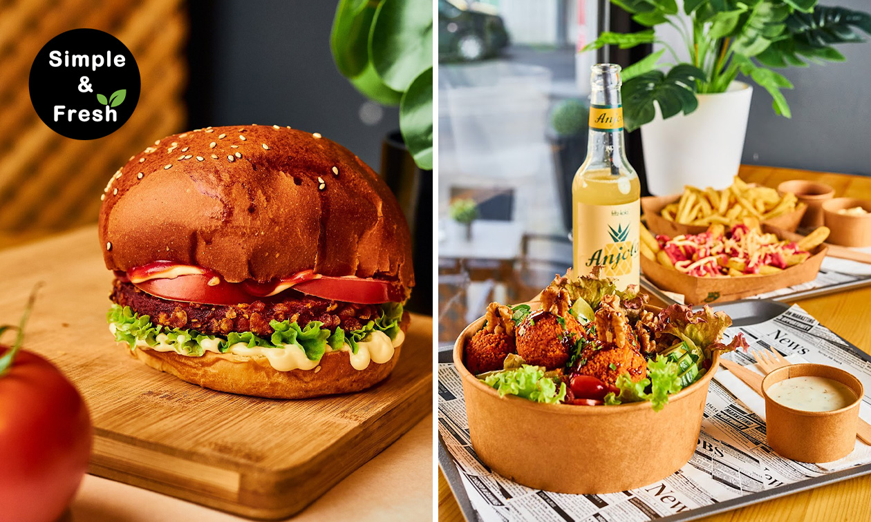 Burger- oder Bowl-Menü nach Wahl + opt. Smoothie bei Simple & Fresh in Düsseldorf