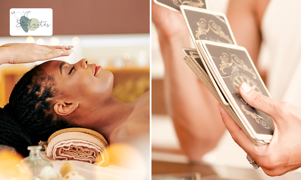 Tarotreading of reiki-behandeling (45 of 60 min) voor online of in de praktijk