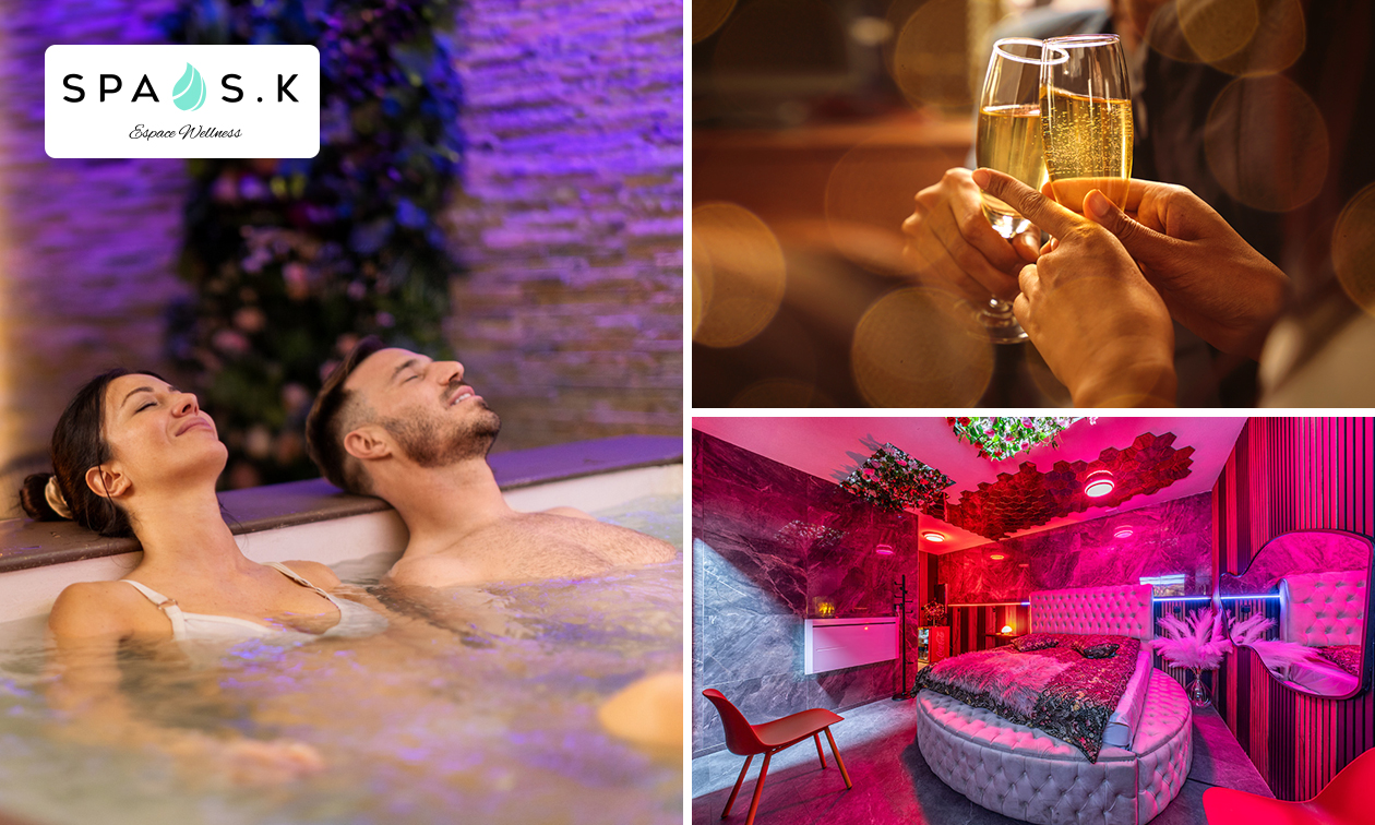 3, 4 ou 8h en Spa privatif pour 2 + bouteille de bulles et chips à Charleroi