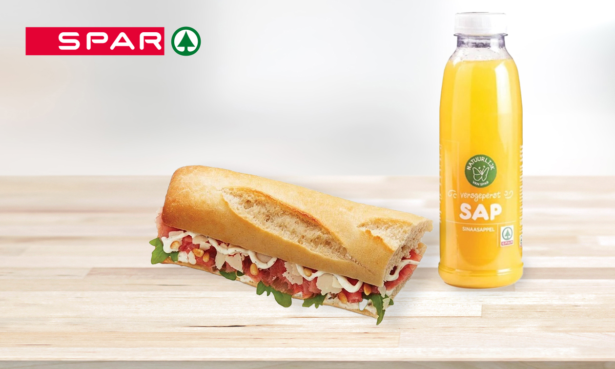 Broodje naar keuze + sapje bij SPAR