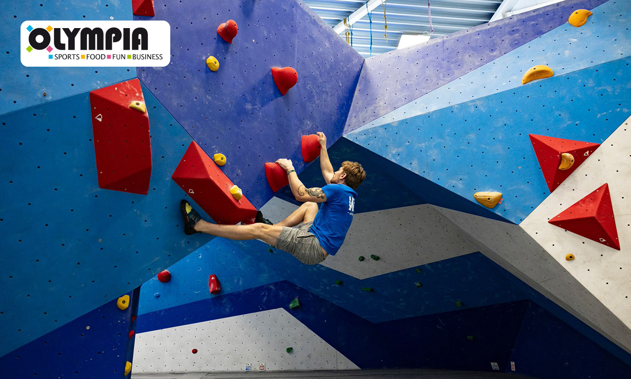 Boulderen of lengteklimmen + klimschoenen bij Sportcentrum Olympia