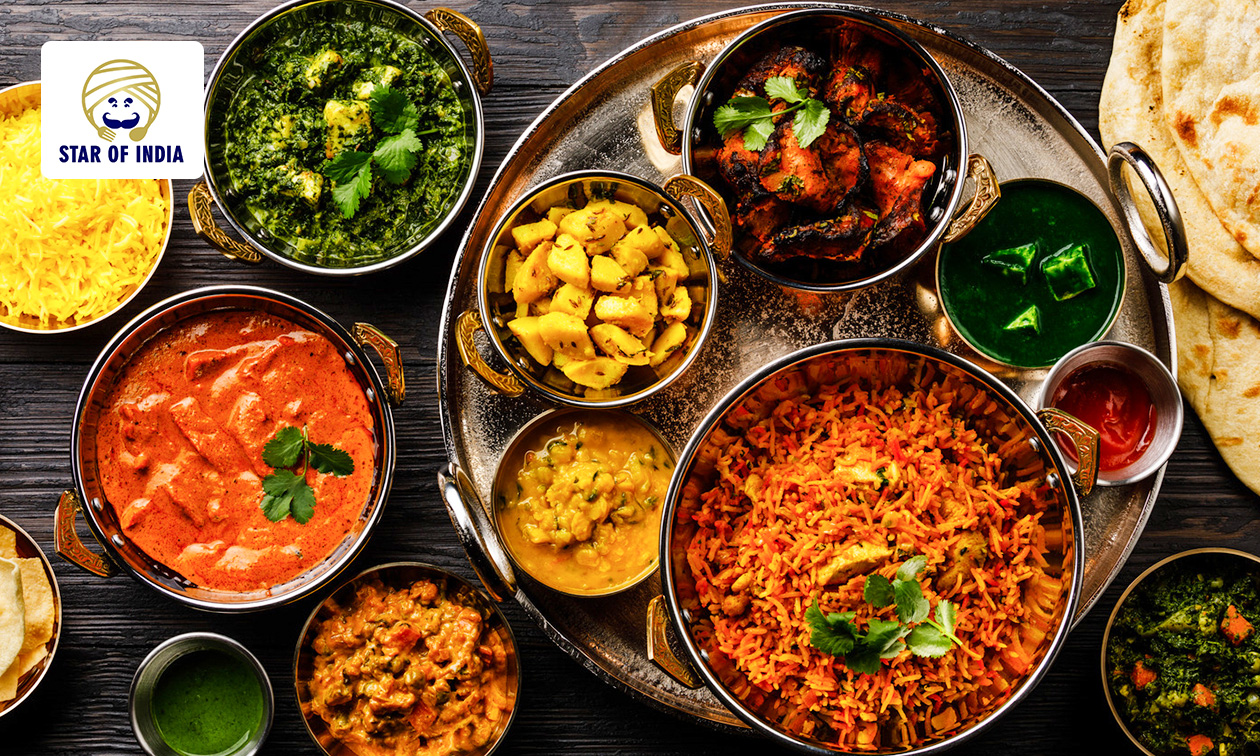 Menu en 4 services au choix + café ou thé au restaurant Star of India