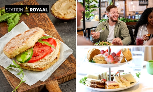 2-gangen keuzelunch of high tea (1,5 uur) bij Station Royaal