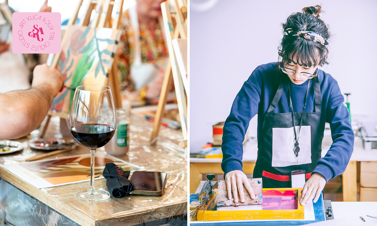 Sip & Paint-workshop of zeefdrukworkshop