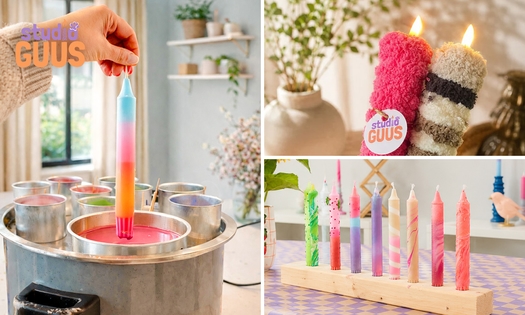 Workshop (led)kaarsen dippen + materialen + hapje + drankje (1,5 uur)