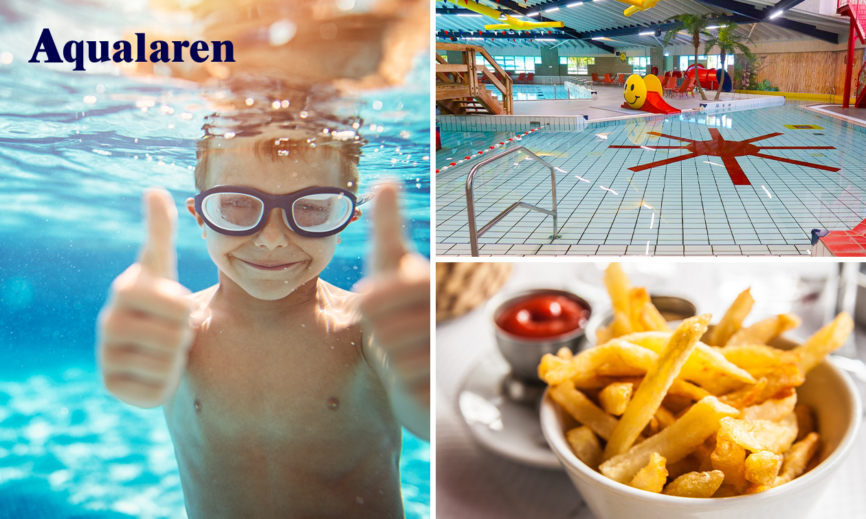 Entree voor zwembad + friet met saus