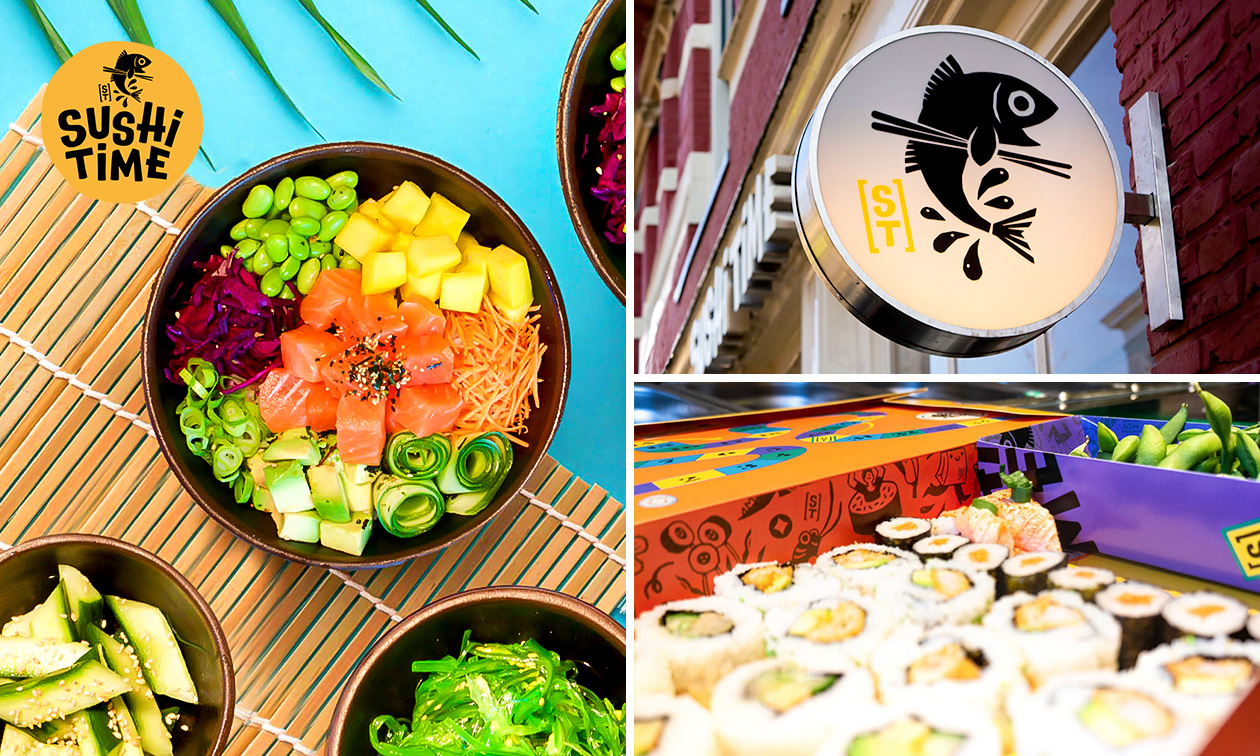 Sushibox (16, 32 of 72 stuks) of pokébowl + snack naar keuze om af te halen