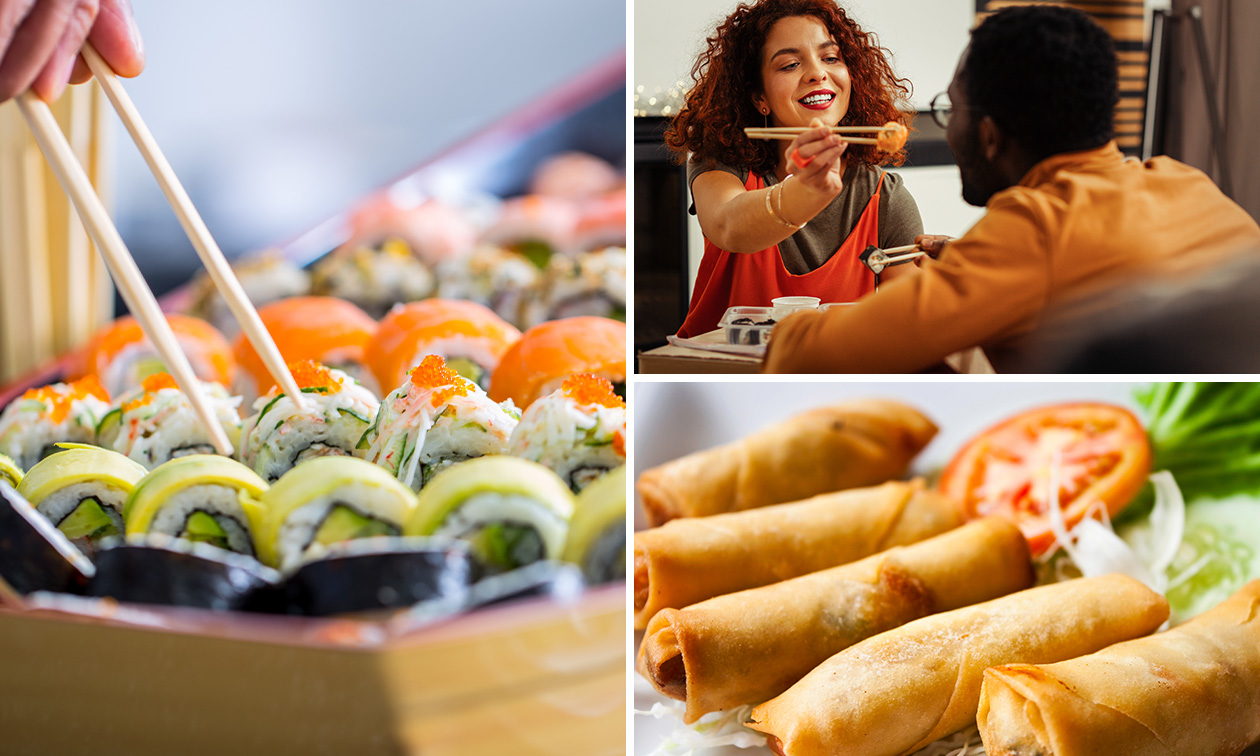 Sushiboot (48 stuks) + loempia's voor 2 personen voor afhaal