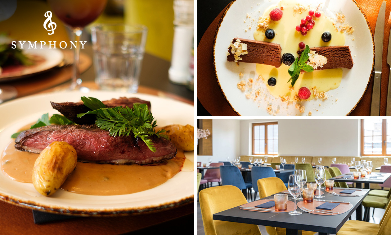 2-gangenlunch van de dag of 3-gangen keuzeluch of -diner bij Symphony