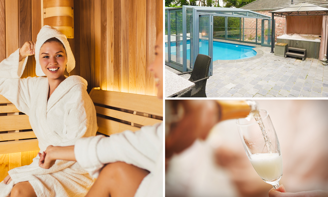 PrivÃ©sauna met zwembad voor 2 personen (2,5 uur) + waardebon