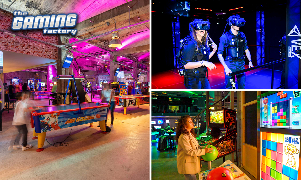 Onbeperkt gamen (2 uur) + VR-games (30 of 60 min) + Pixel Play Floor (30 min)