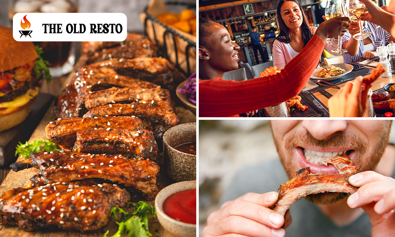 Ribbetjes à volonté + dessert + koffie bij The Old Resto