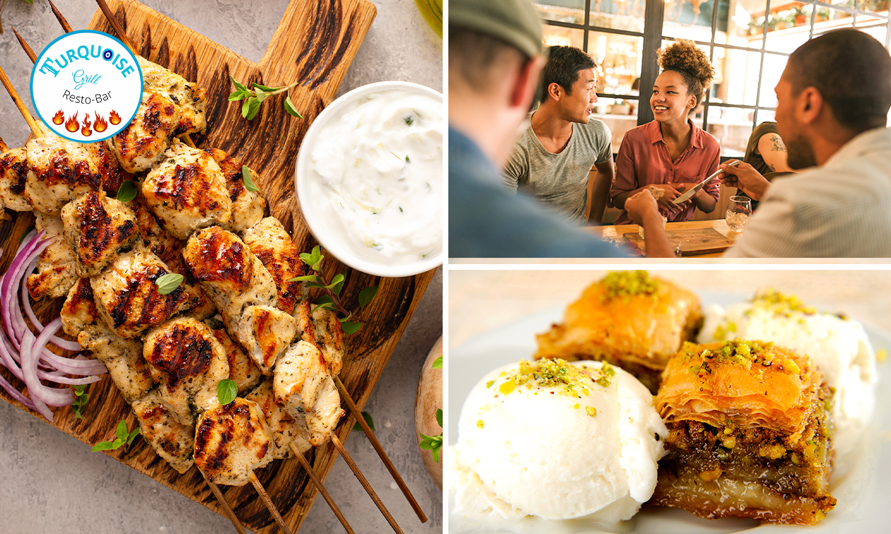 Menu en 2 ou 3 services à la carte chez Turquoise grill