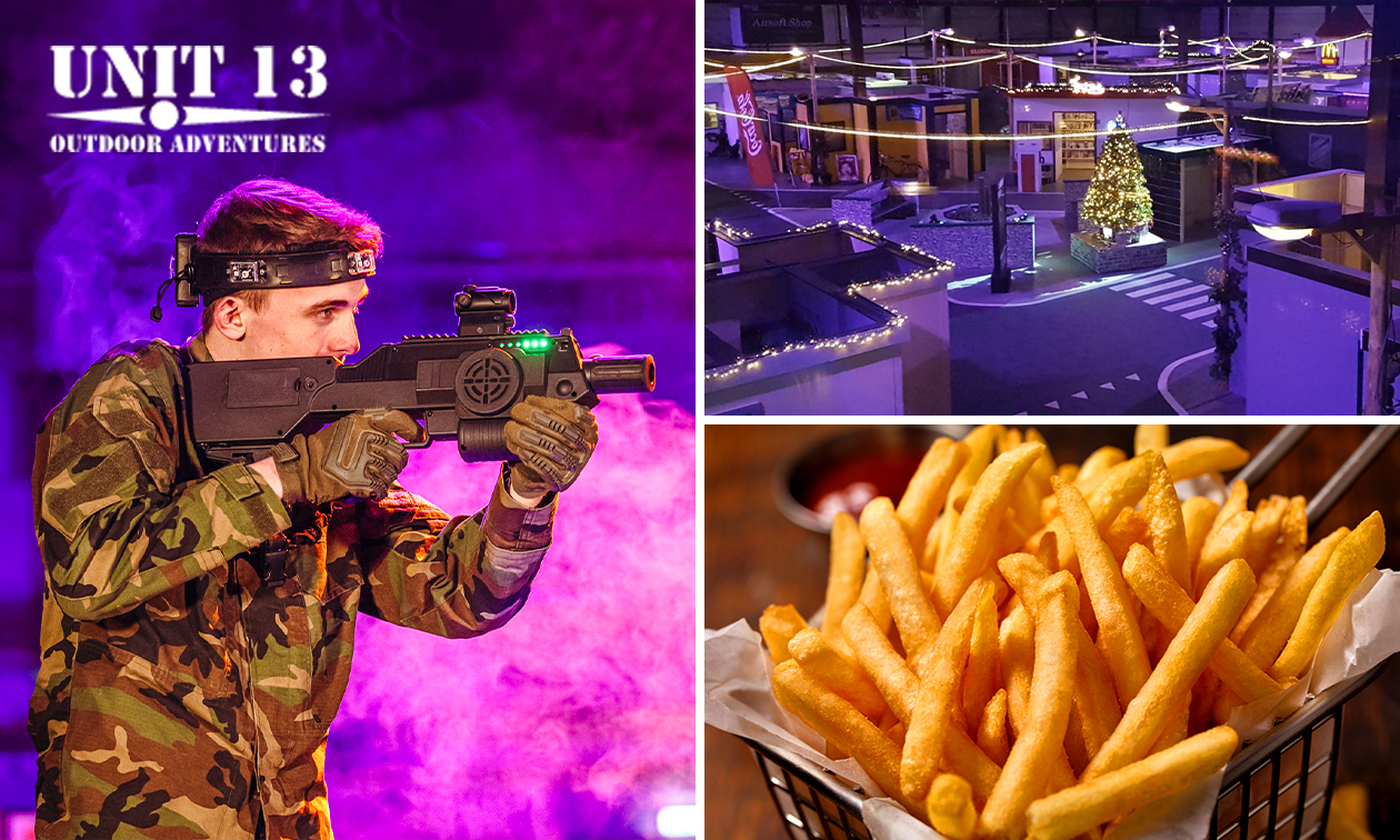 Lasergame (1 of 2 uur) evt. met Laser Maze (1 uur) + friet