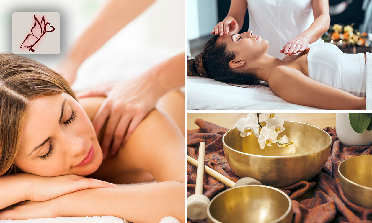 Reikibehandeling, ontspanningsmassage of groepssessie soundhealing (60 min)
