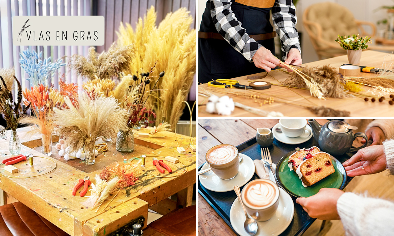 Workshop droogbloemenkrans maken (1,5 uur) + koffie/thee + lekkernij