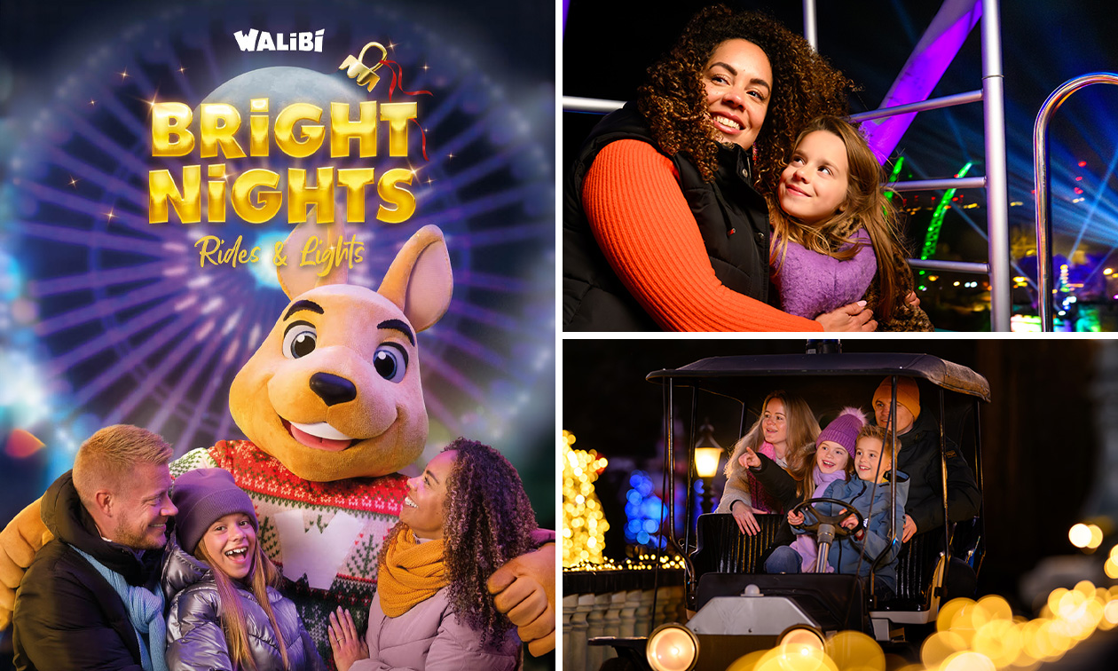 Dagentree Walibi Holland tijdens Bright Nights + overnachting voor 4 of 8 in Walibi Village Dagentree Walibi Holland tijdens Bright Nights + overnachting voor 4 of 8 in Walibi Village