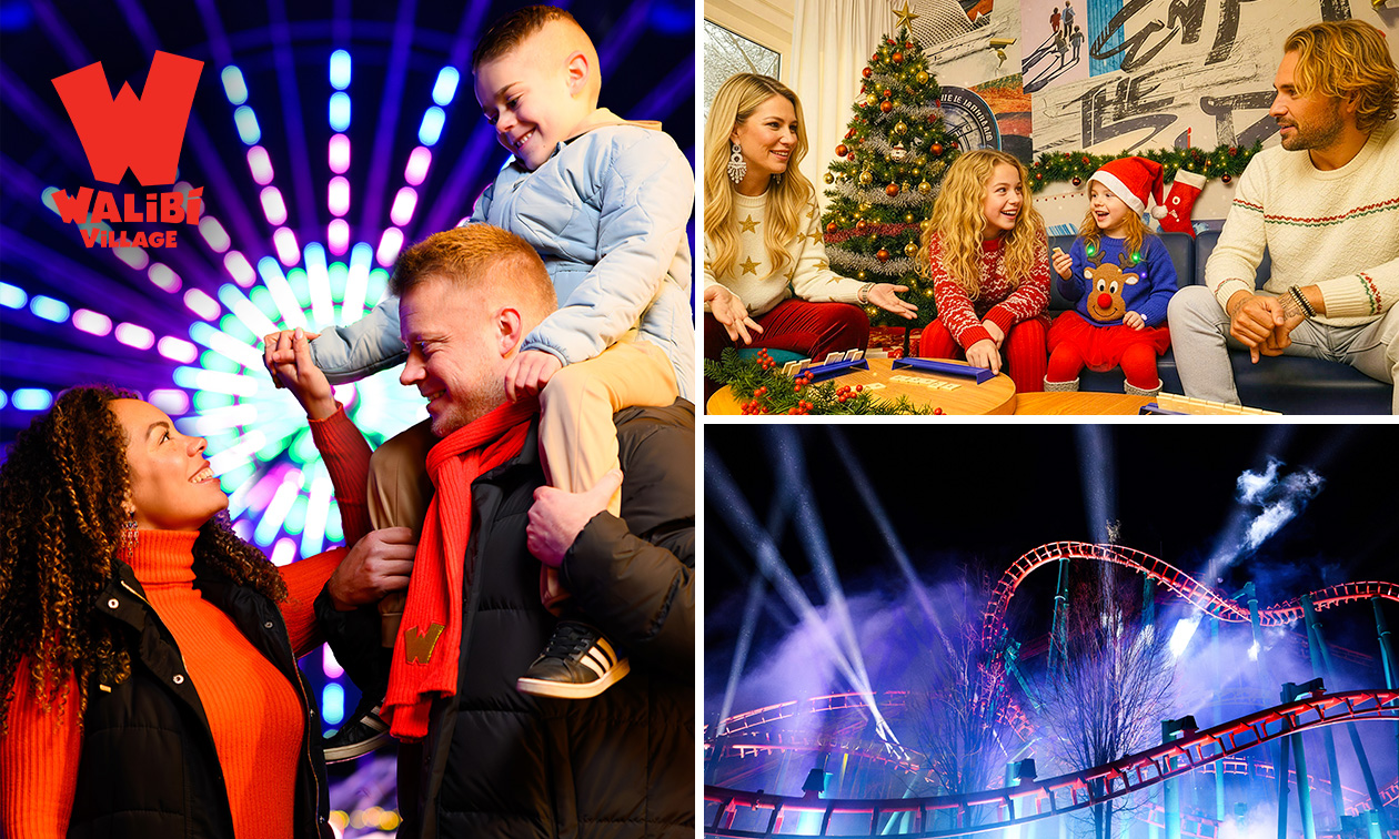 Overnachting voor 4 of 8 personen in Walibi Village + tickets voor Bright Nights bij Walibi Holland