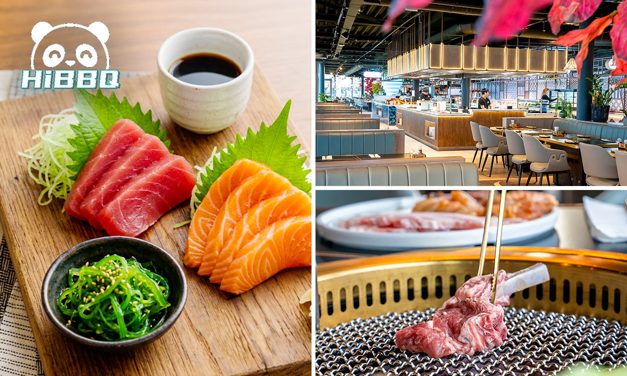 2-gangenlunch: sashimiplank + Korean BBQ + 1 frisdrank
