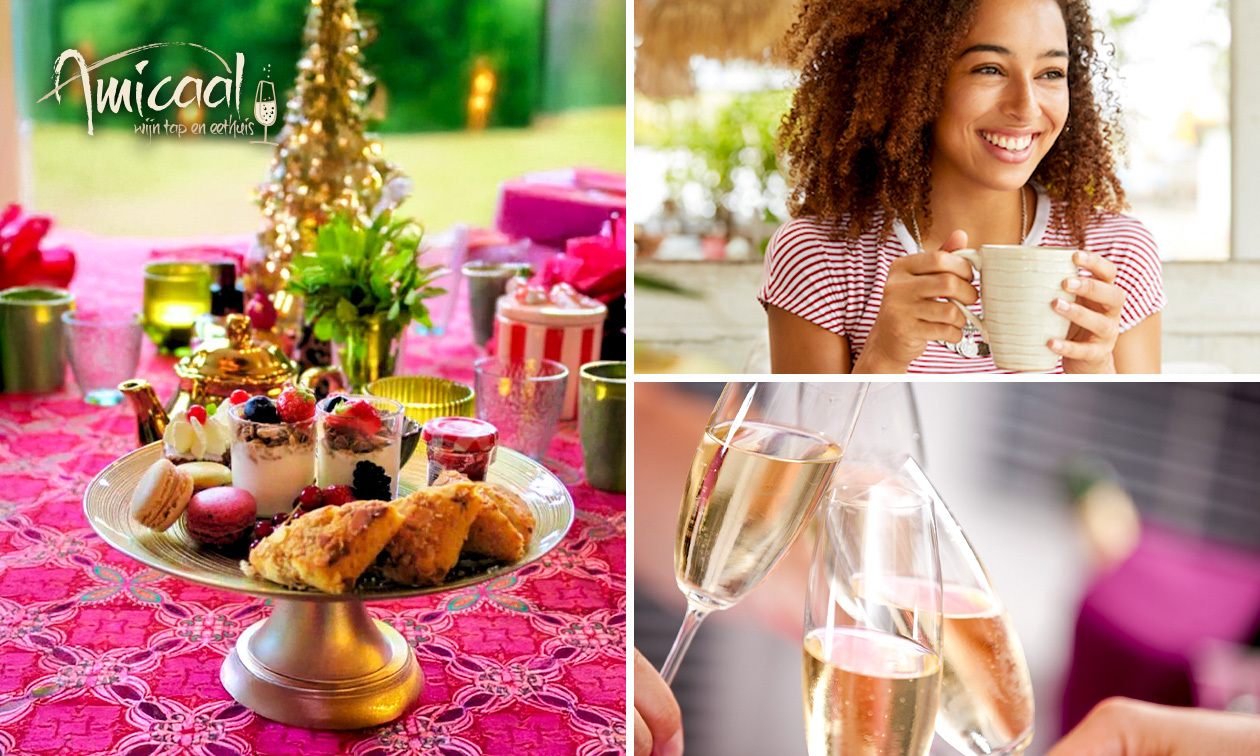 High tea + glas bubbels