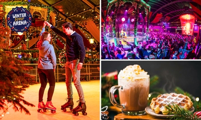 Entree Winter Fever Arena + 2 uur rolschaatsen + warme Chocomel en warme wafel
