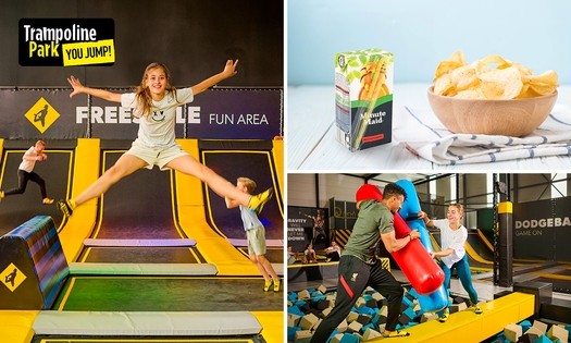 Jump ticket (90 of 120 min) voor You Jump Brugge + sokken + chips + Minute Maid