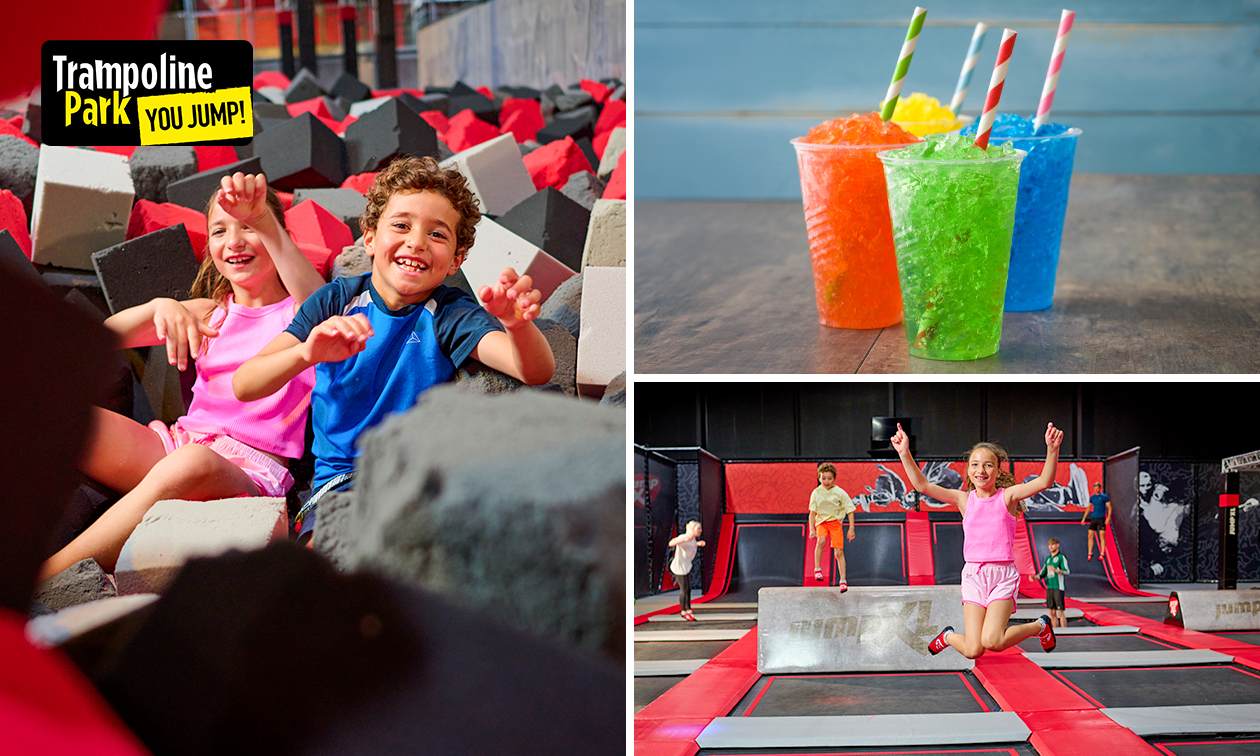 Entree voor You Jump Sambreville  (2 of 2,5 uur) + sokken + slushy + evt. snoepzak
