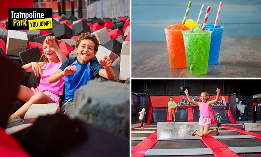 Entree voor You Jump Sambreville  (2 of 2,5 uur) + sokken + slushy + evt. snoepzak