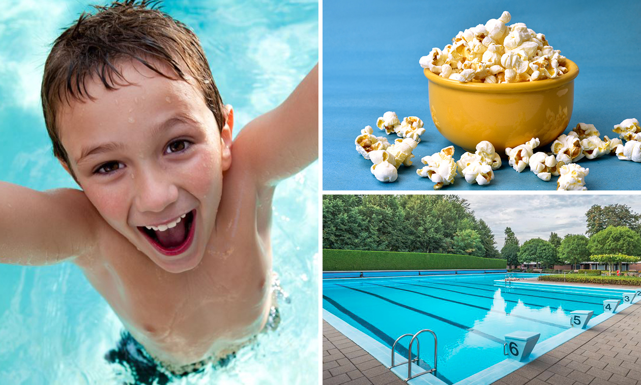 Entree vrijzwemmen + popcorn of zakje snoep of koffie/thee