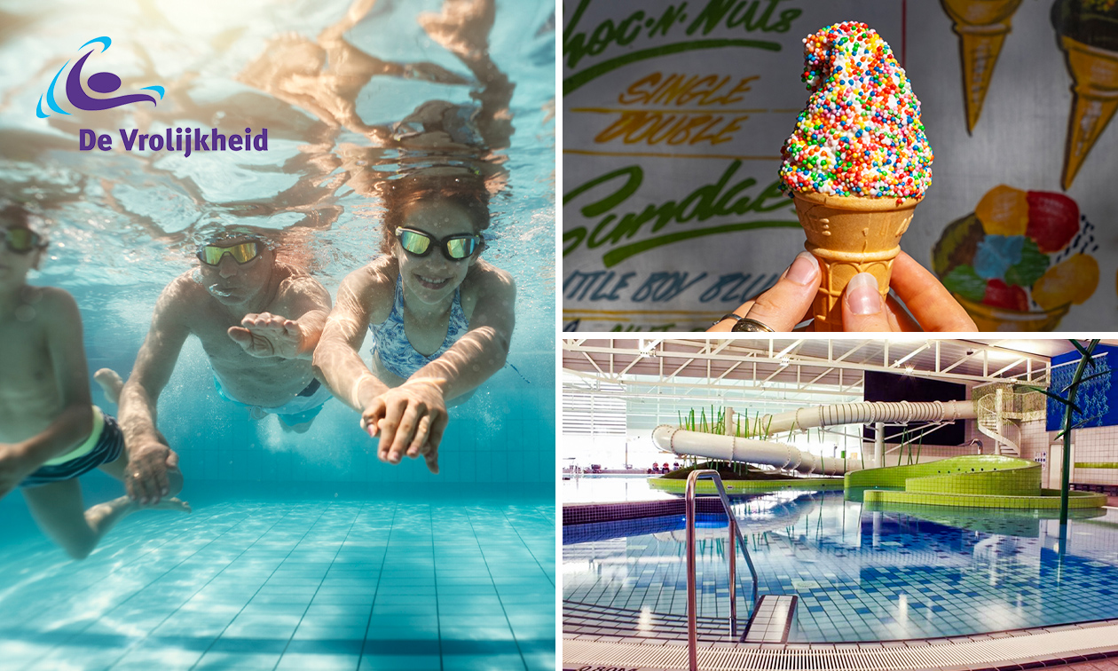 Entree Zwembad De Vrolijkheid + softijs met dip